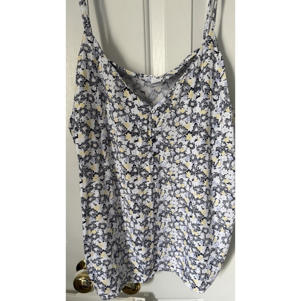 Women's Floral Print Sleeveless Top With‎ Adjustable Straps Size X Lg EUC
